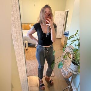 Tractr Black / Gray Ankle Jeans NWT